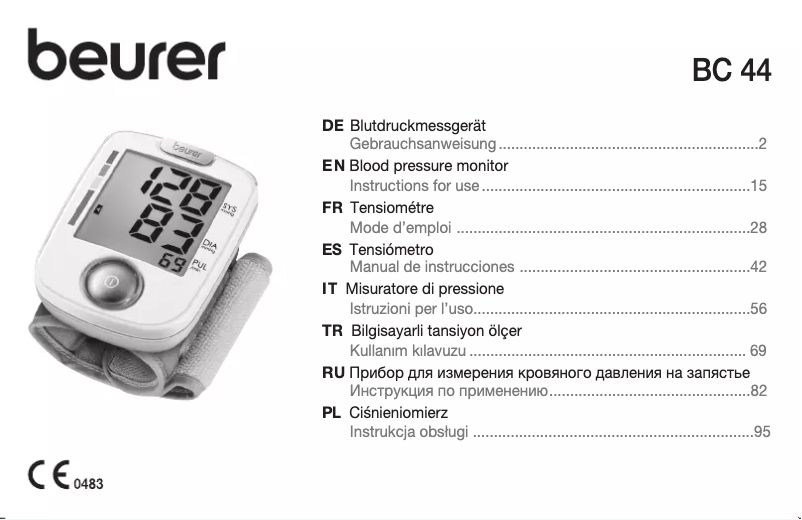 Page 1 de la notice Manuel utilisateur Beurer BC 44
