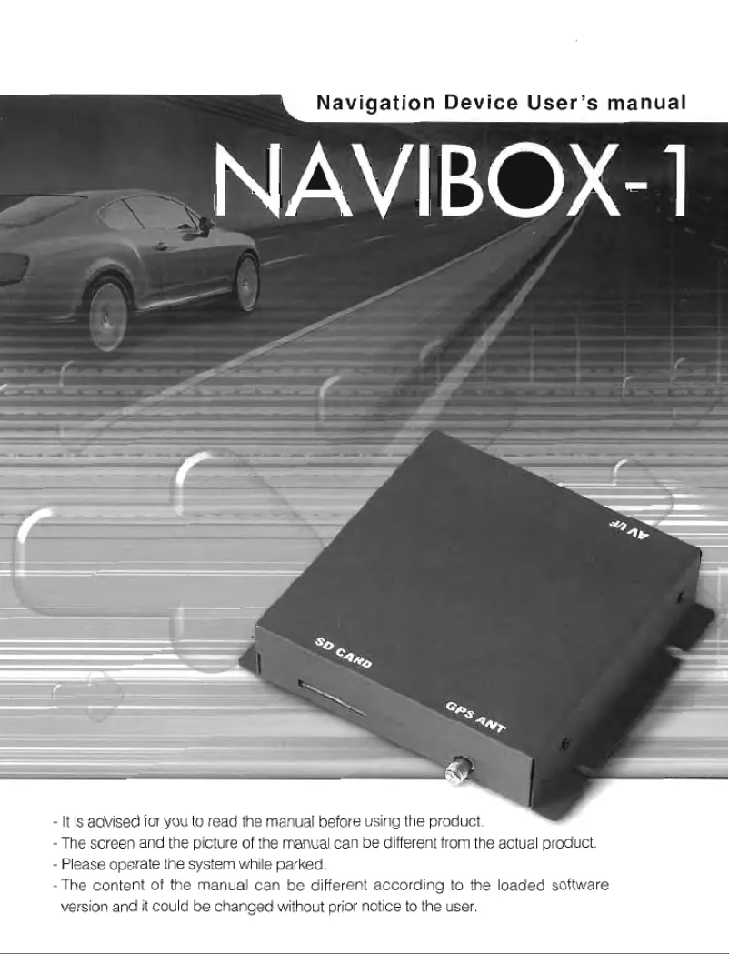 Page 1 de la notice Manuel utilisateur Power Acoustik NAVIBOX-1