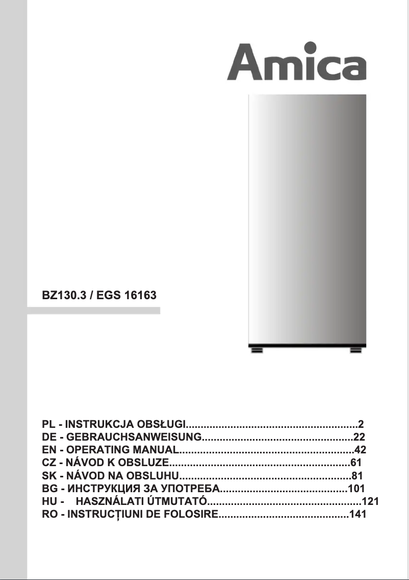 Page 1 de la notice Manuel utilisateur Amica BZ130.3