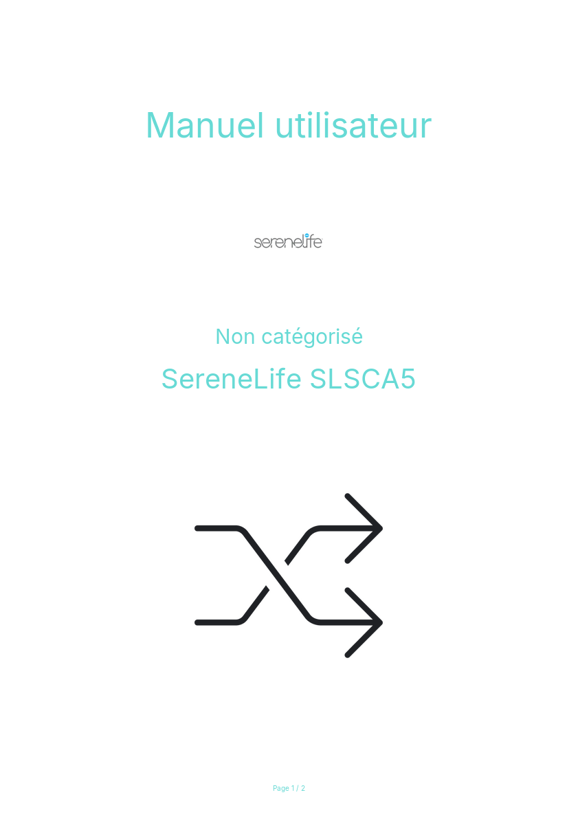 Page n°1 - Manuel utilisateur SereneLife SLSCA5