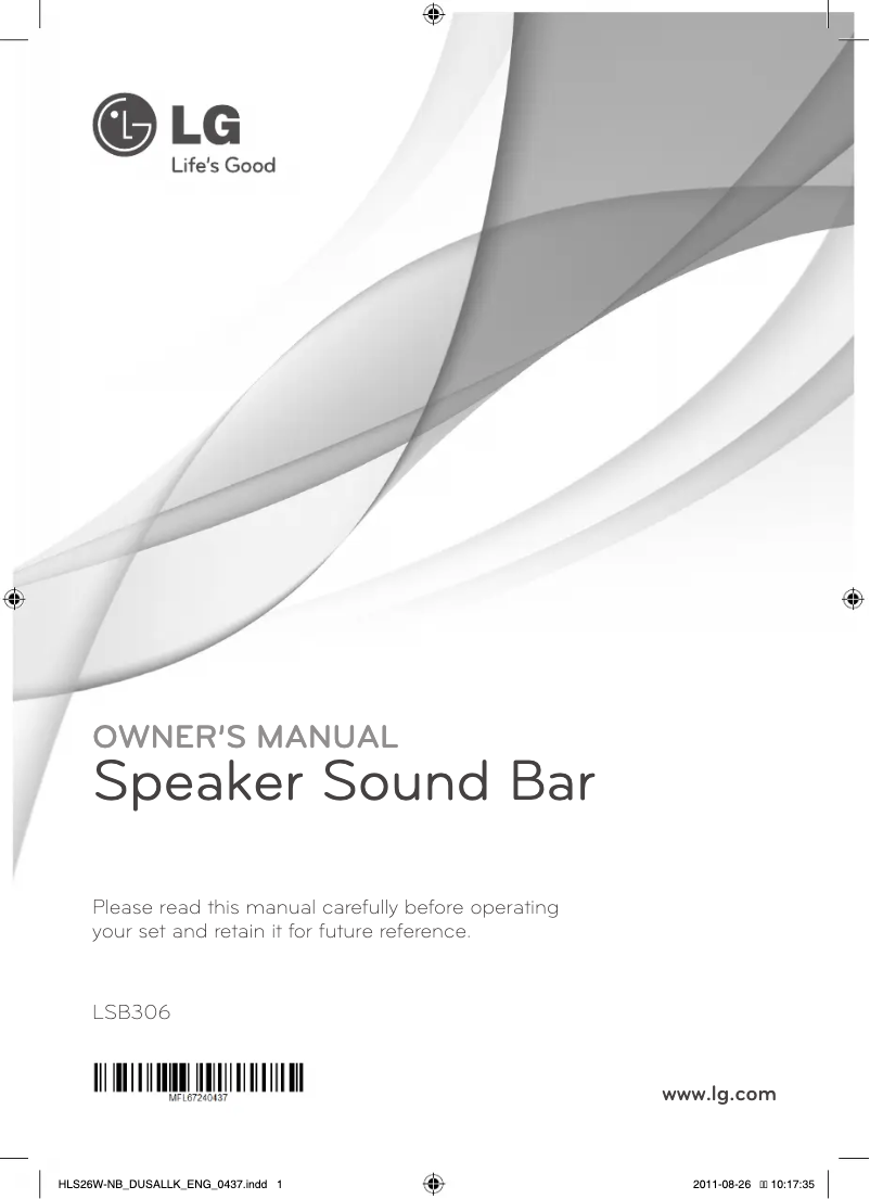 Page 1 de la notice Manuel utilisateur LG LSB306