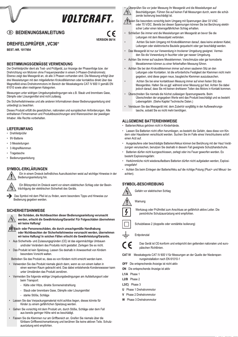 Image de la première page du manuel de l'appareil VC36