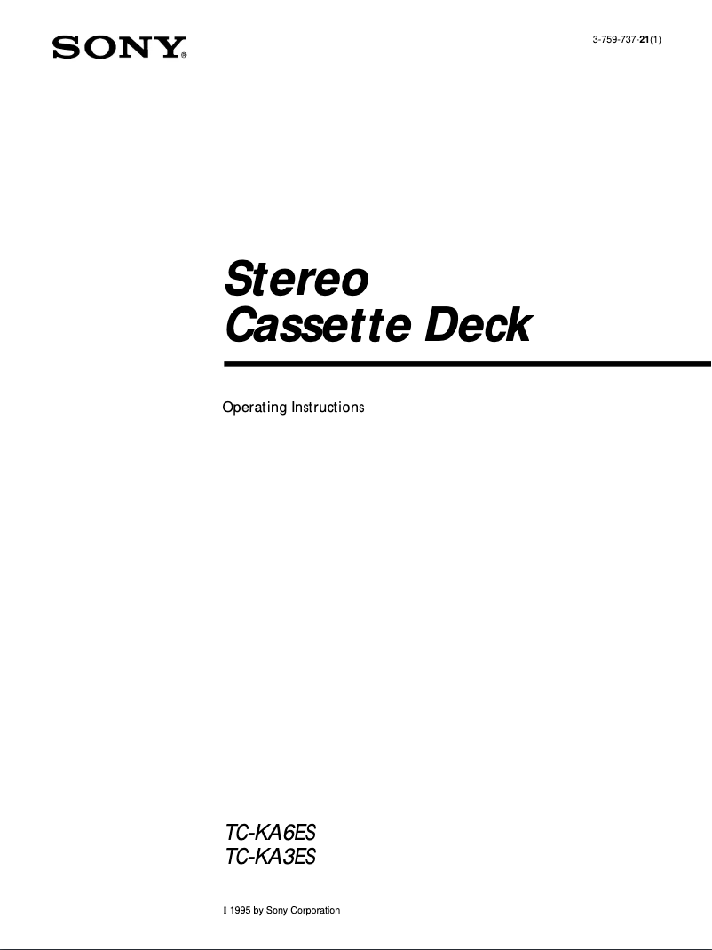 Image de la première page du manuel de l'appareil TC-KA3ES