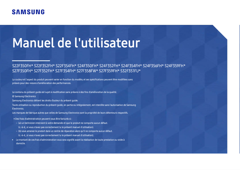 Page n°1 - Manuel utilisateur Samsung LS22F350HY/ZX