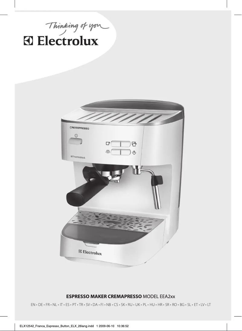 Image de la première page du manuel de l'appareil EEA260