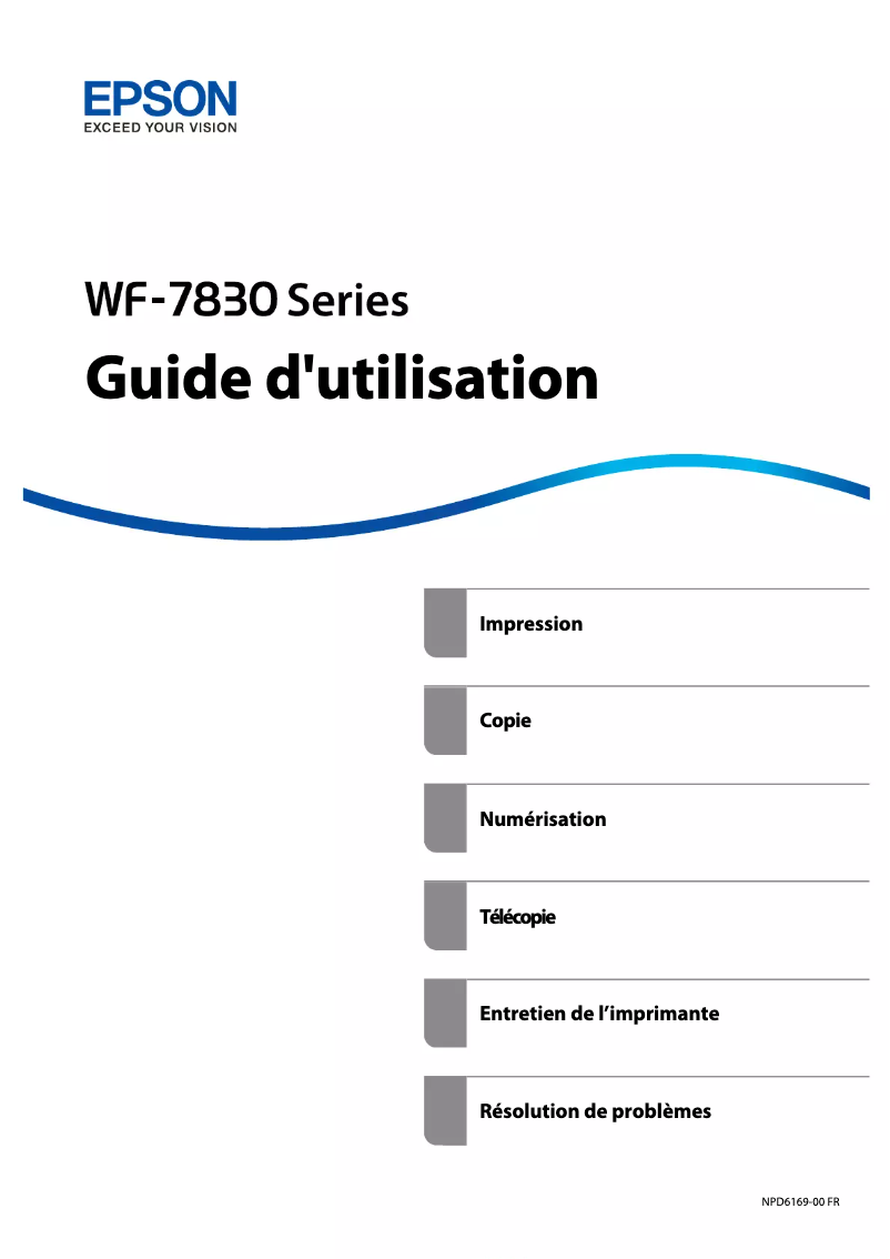 Image de la première page du manuel de l'appareil WorkForce WF-7835DTWF