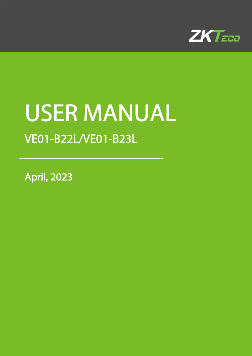 Image de la première page du manuel de l'appareil VE01-B22L