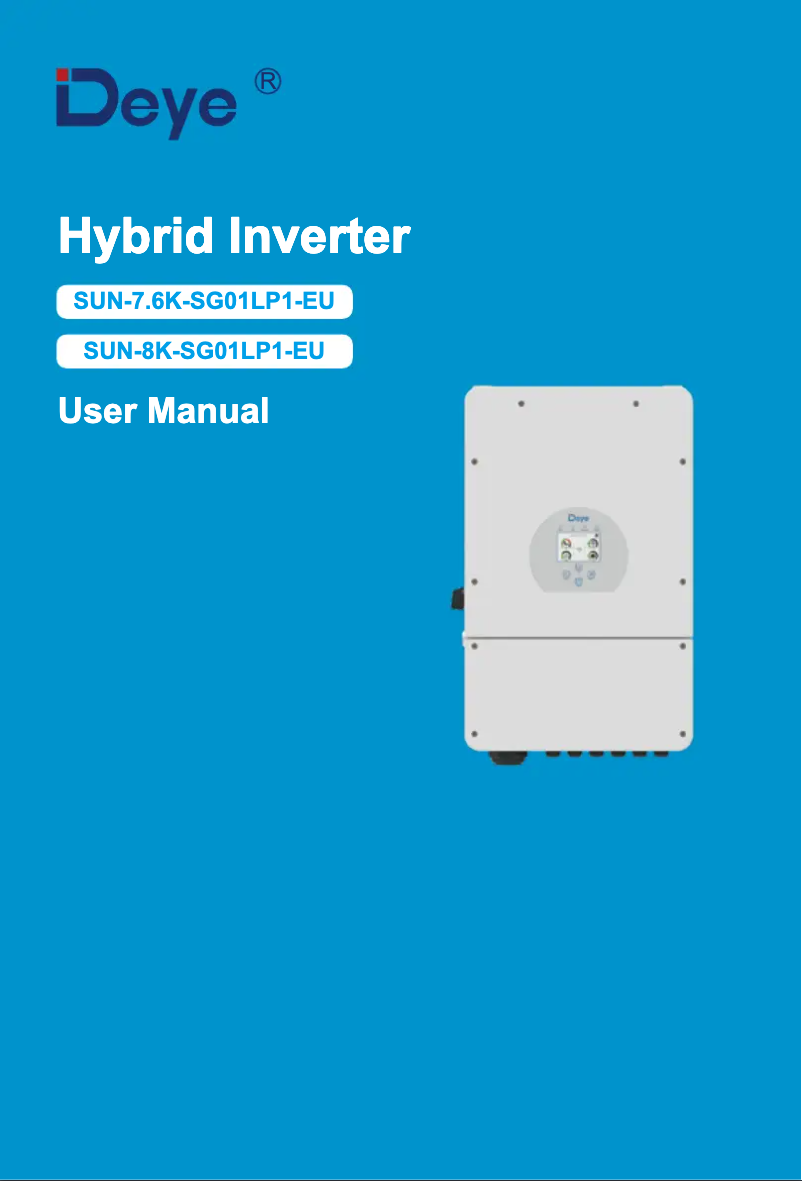 Image de la première page du manuel de l'appareil SUN-7.6K-SG01LP1-EU