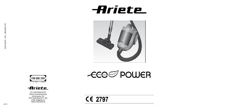 Page 1 de la notice Manuel utilisateur Ariete Eco Power 2797