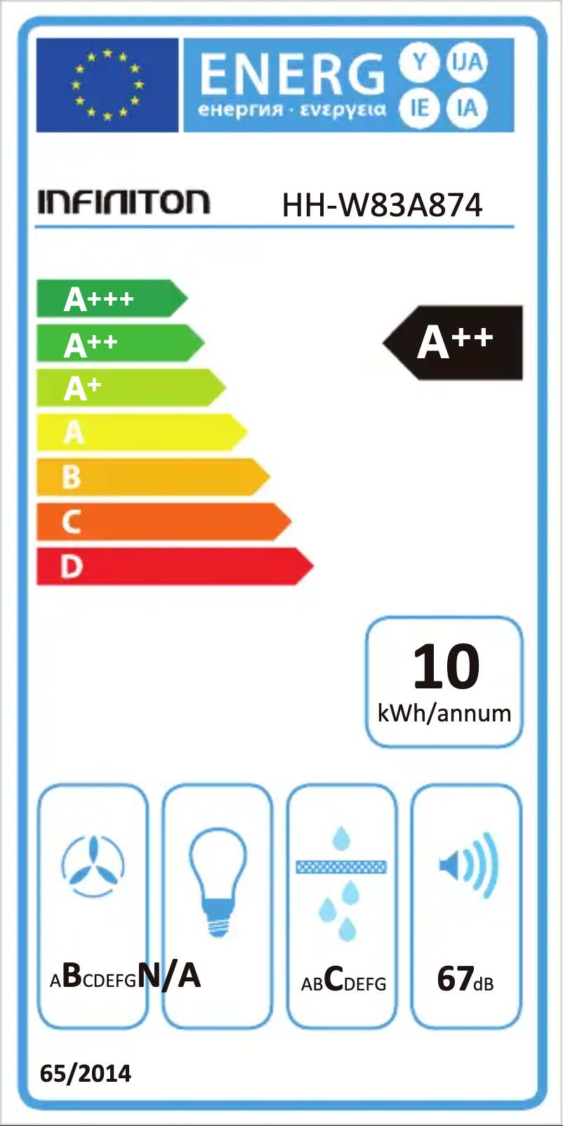 Page n°1 - Label énergétique Infiniton HH-W83A874