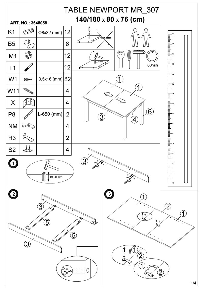 Página 1 del manual Manual de usuario JYSK Gesten (80x180x76)