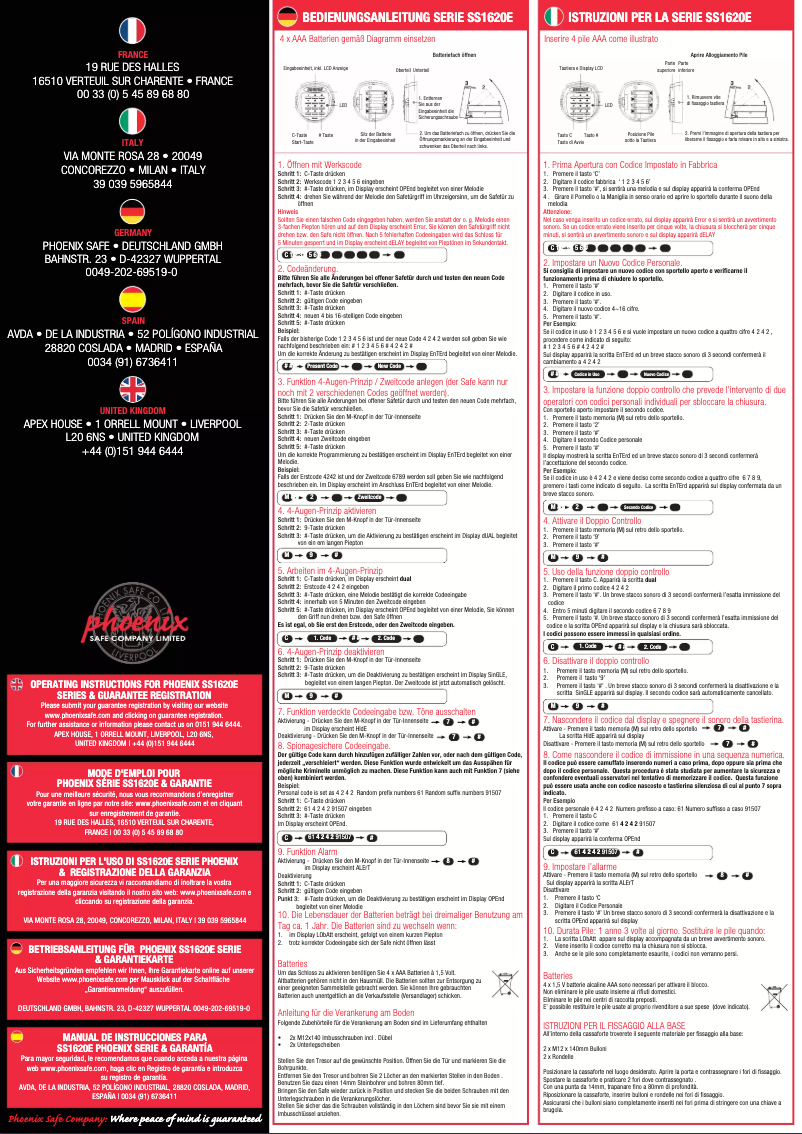 Page 1 de la notice Manuel utilisateur Phoenix SS1621E