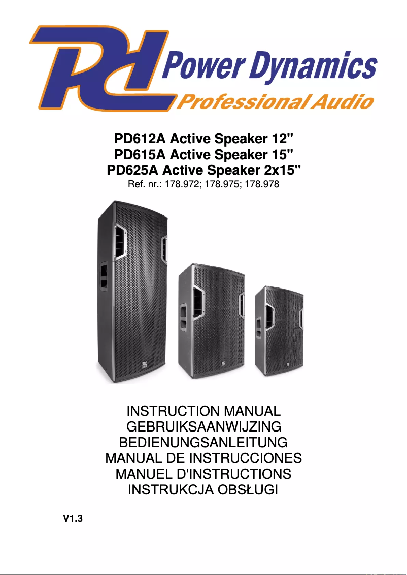 Page 1 de la notice Manuel utilisateur Power Dynamics PD625A