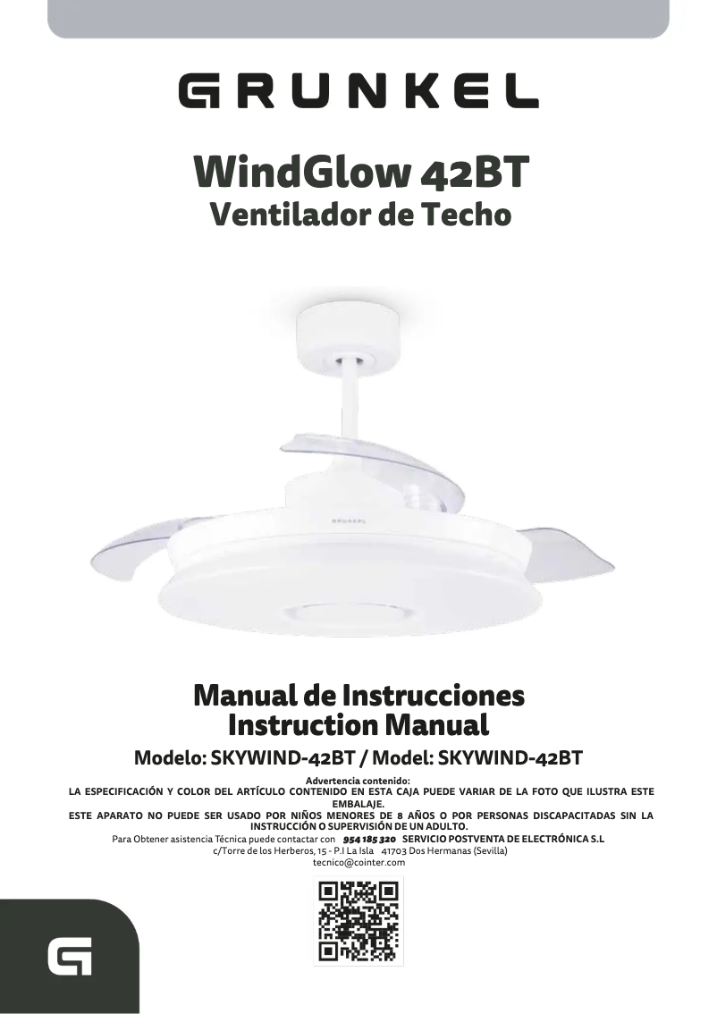 Image de la première page du manuel de l'appareil SKYWIND-42BT