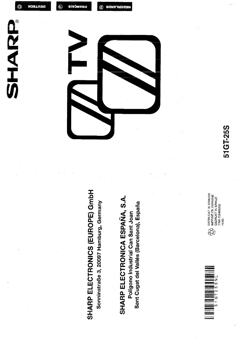 Page n°1 - Manuel utilisateur Sharp 51GT-25S