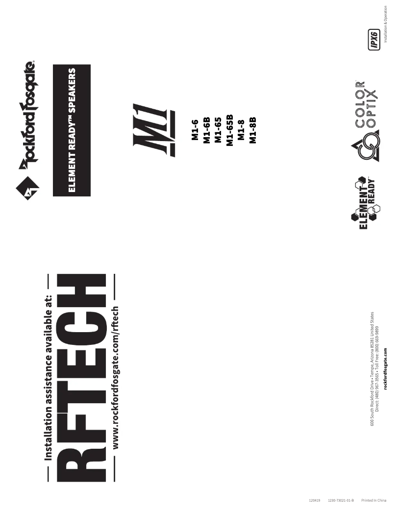 Page 1 de la notice Manuel utilisateur Rockford Fosgate M1-16