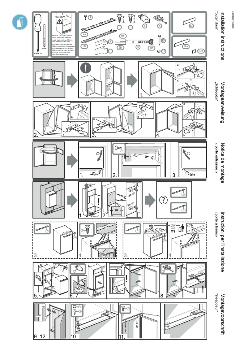 Page n°1 - Guide d'installation Bosch KIL24NSF0