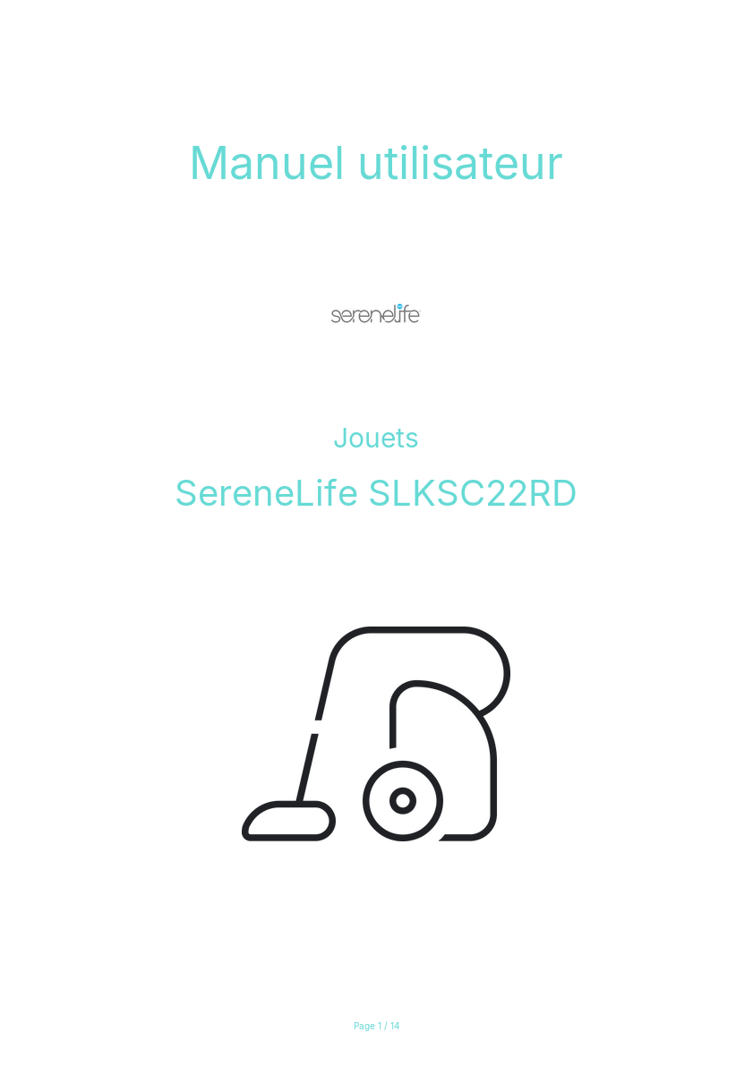 Page n°1 - Manuel utilisateur SereneLife SLKSC22RD
