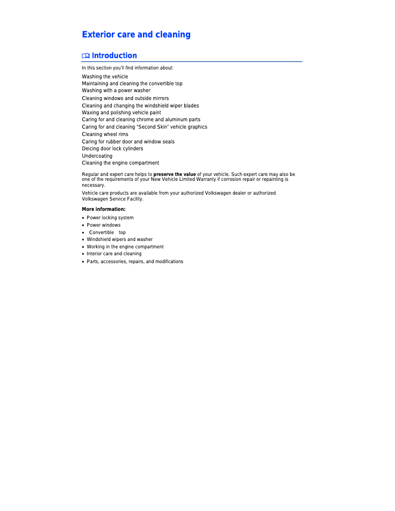 Page 1 de la notice Manuel d'utilisation et d'entretien Volkswagen Beetle Convertible (2015)