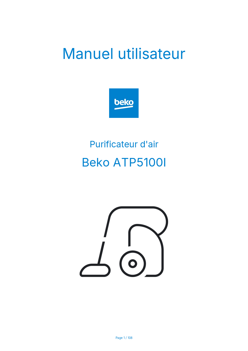 Page n°1 - Manuel utilisateur Beko ATP5100I