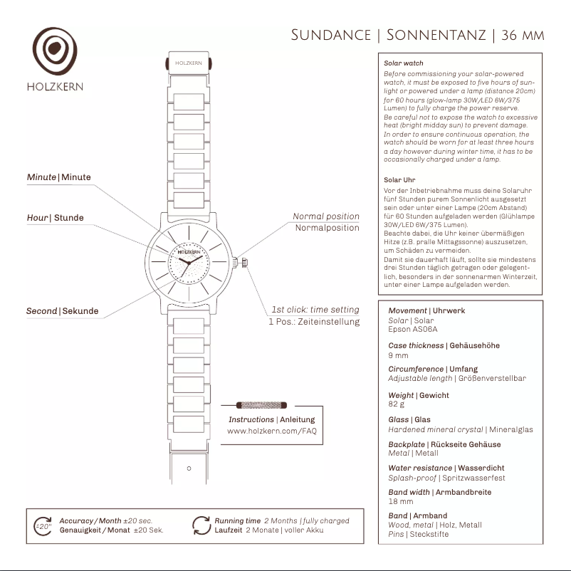 Page 1 de la notice Manuel utilisateur Holzkern Aurora