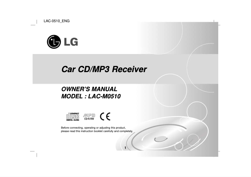 Image de la première page du manuel de l'appareil LAC-M0510