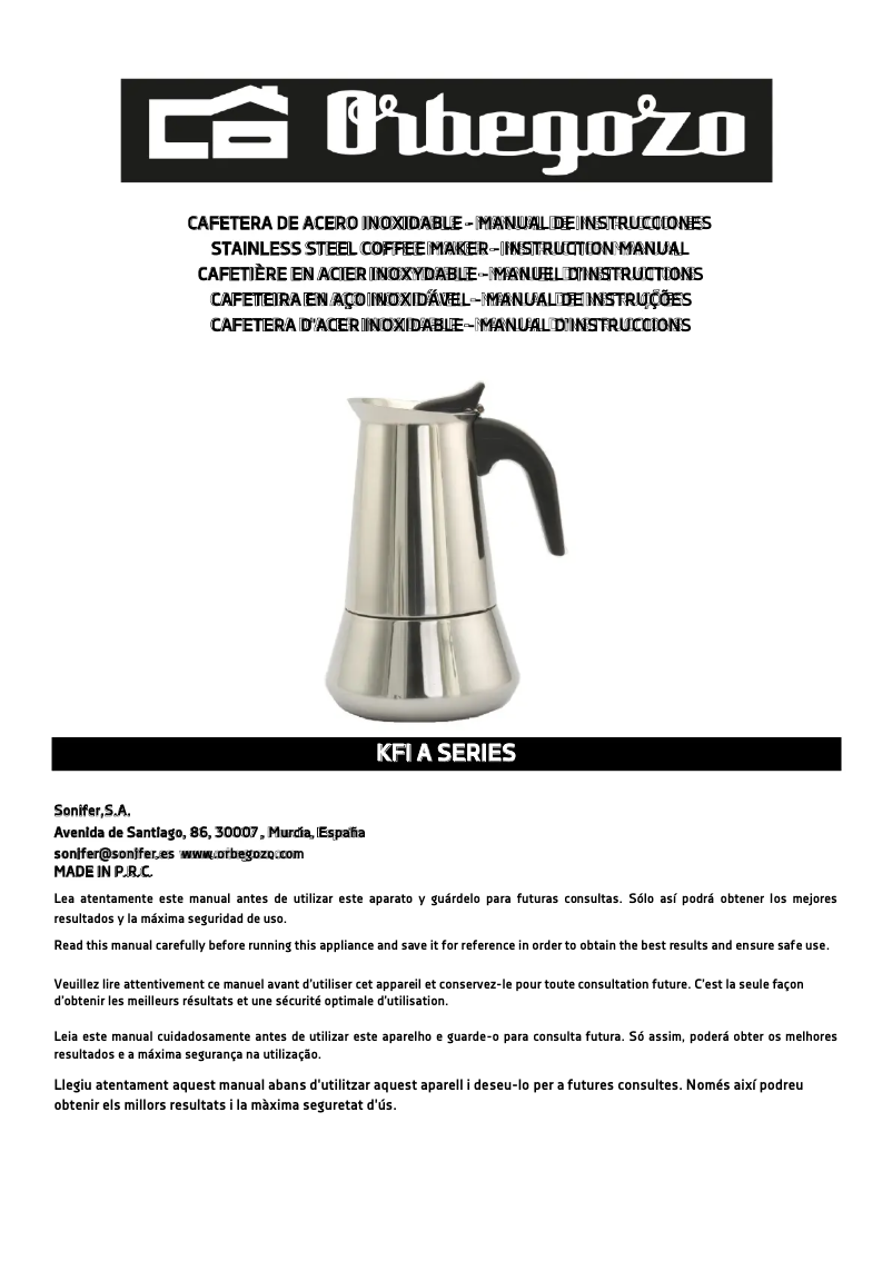 Page n°1 - Manuel utilisateur Orbegozo KFI 960