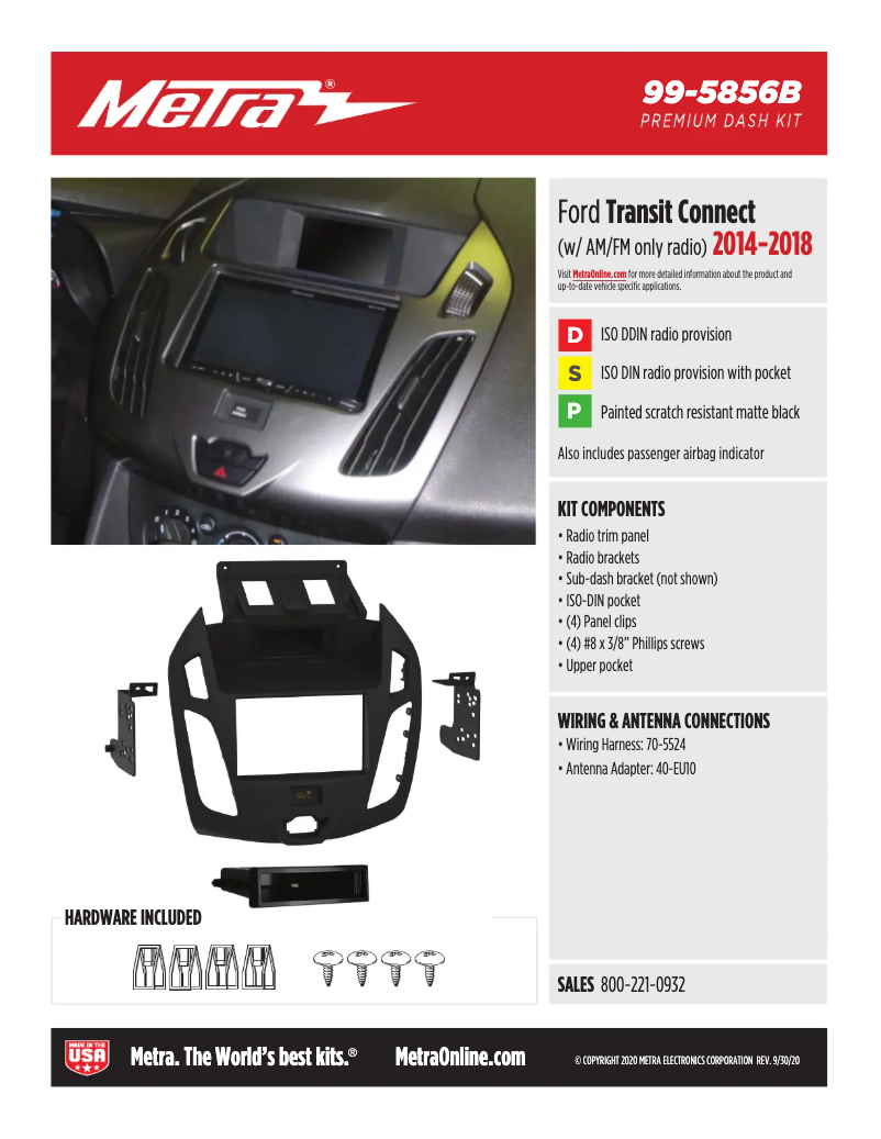 Page n°1 - Fiche technique Metra 99-5856B