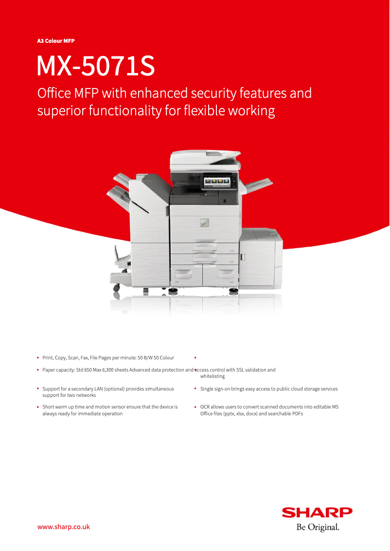 Page n°1 - Fiche technique Sharp MX-5071S