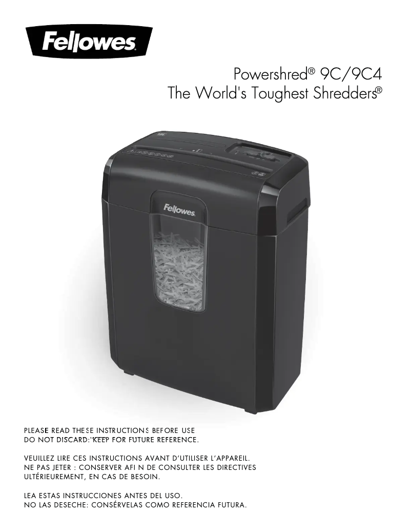 Página 1 del manual Manual de usuario Fellowes Powershred 9C4