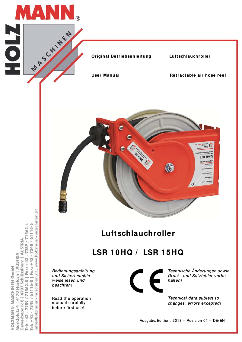 Page n°1 - Manuel utilisateur Holzmann LSR 10HQ