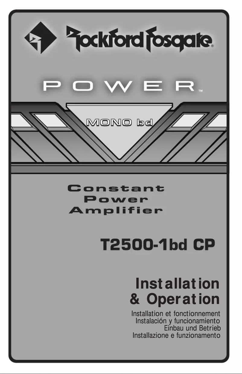 Page n°1 - Manuel utilisateur Rockford Fosgate Power T500-1BDCP