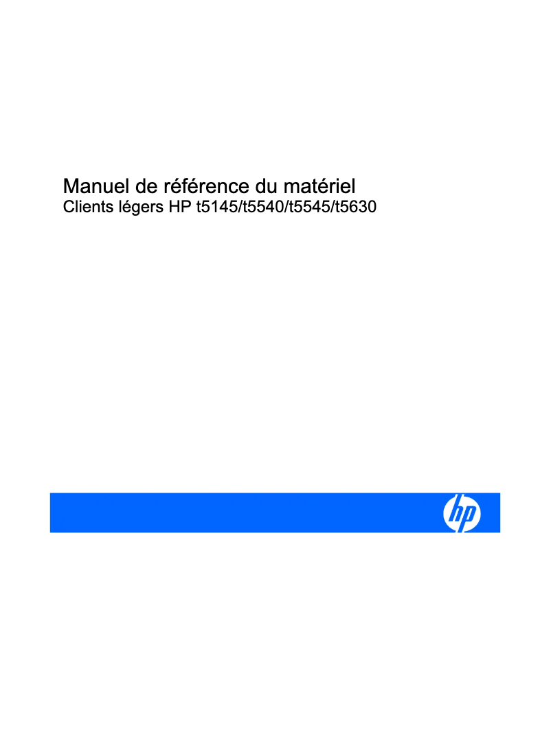 Page n°1 - Manuel utilisateur HP t5145