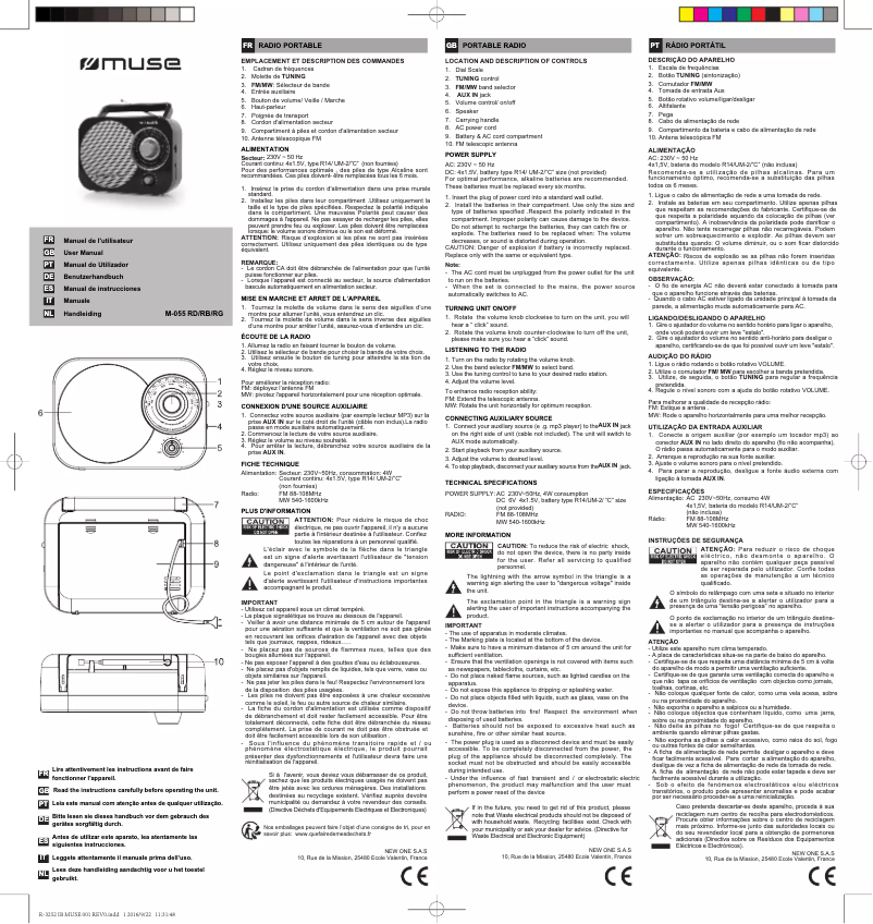 Page n°1 - Manuel utilisateur Muse M-055 RB