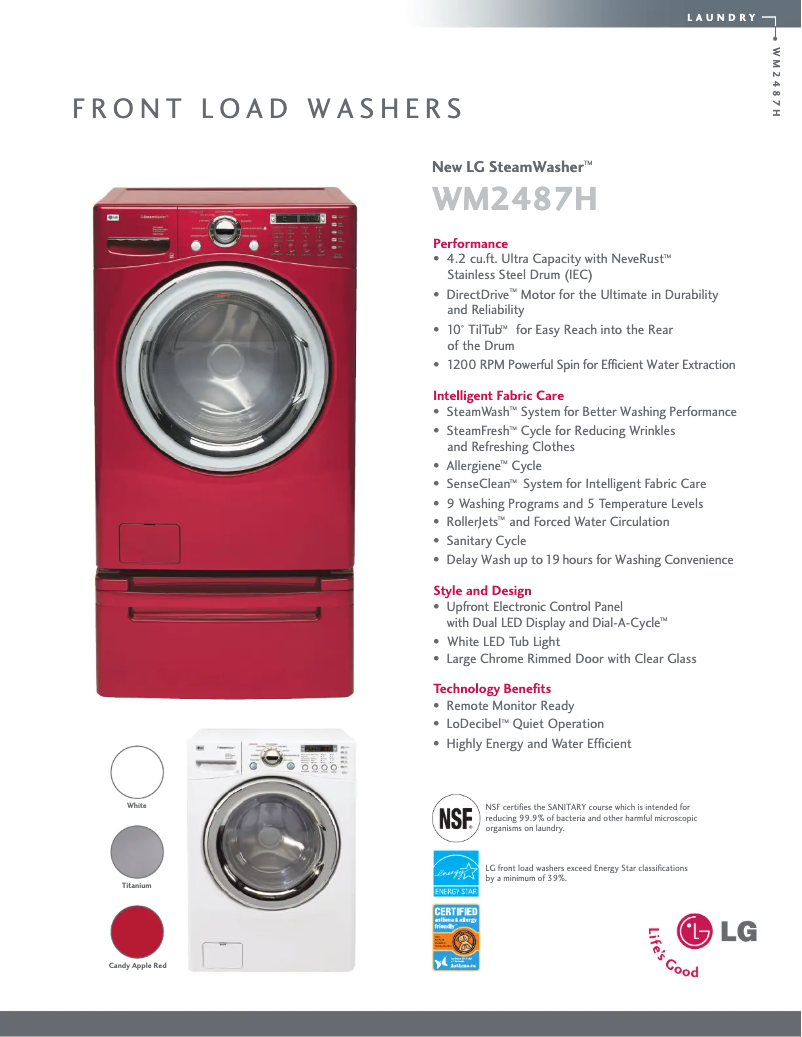 Page n°1 - Fiche technique LG WM2487HWMA