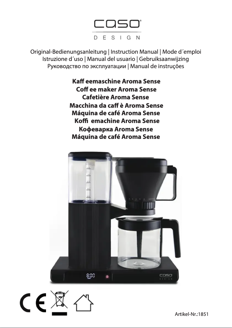Page 1 de la notice Manuel utilisateur Caso Aroma Sense 1851