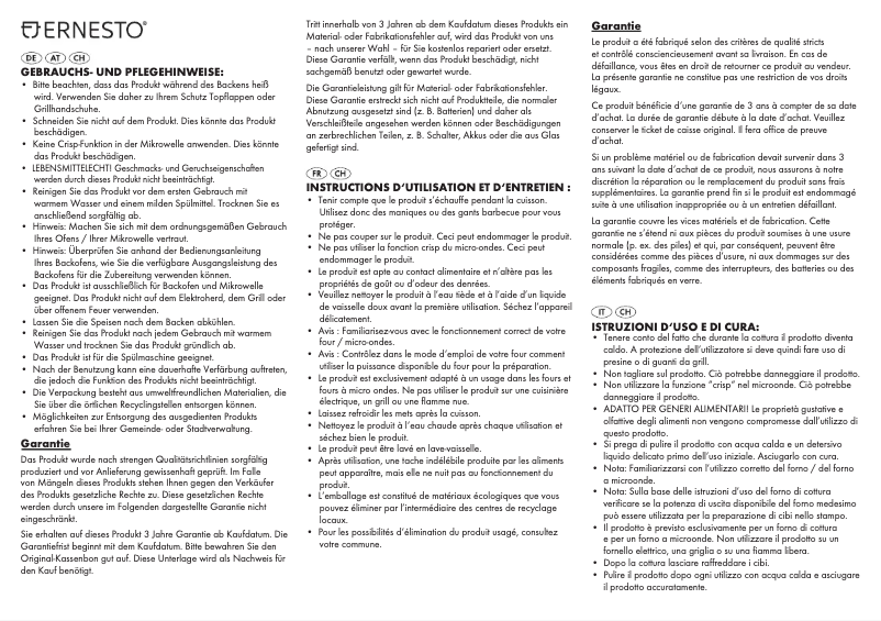 Page n°1 - Manuel utilisateur Ernesto HG04258