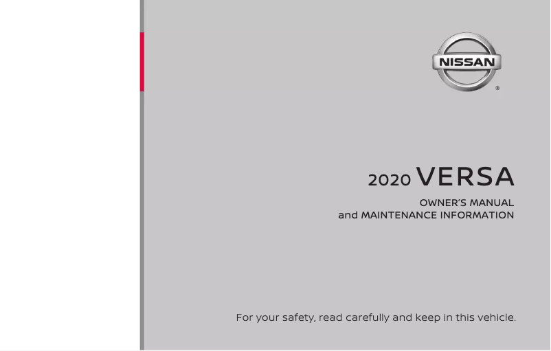 Página 1 del manual Manual de usuario Nissan Versa (2020)