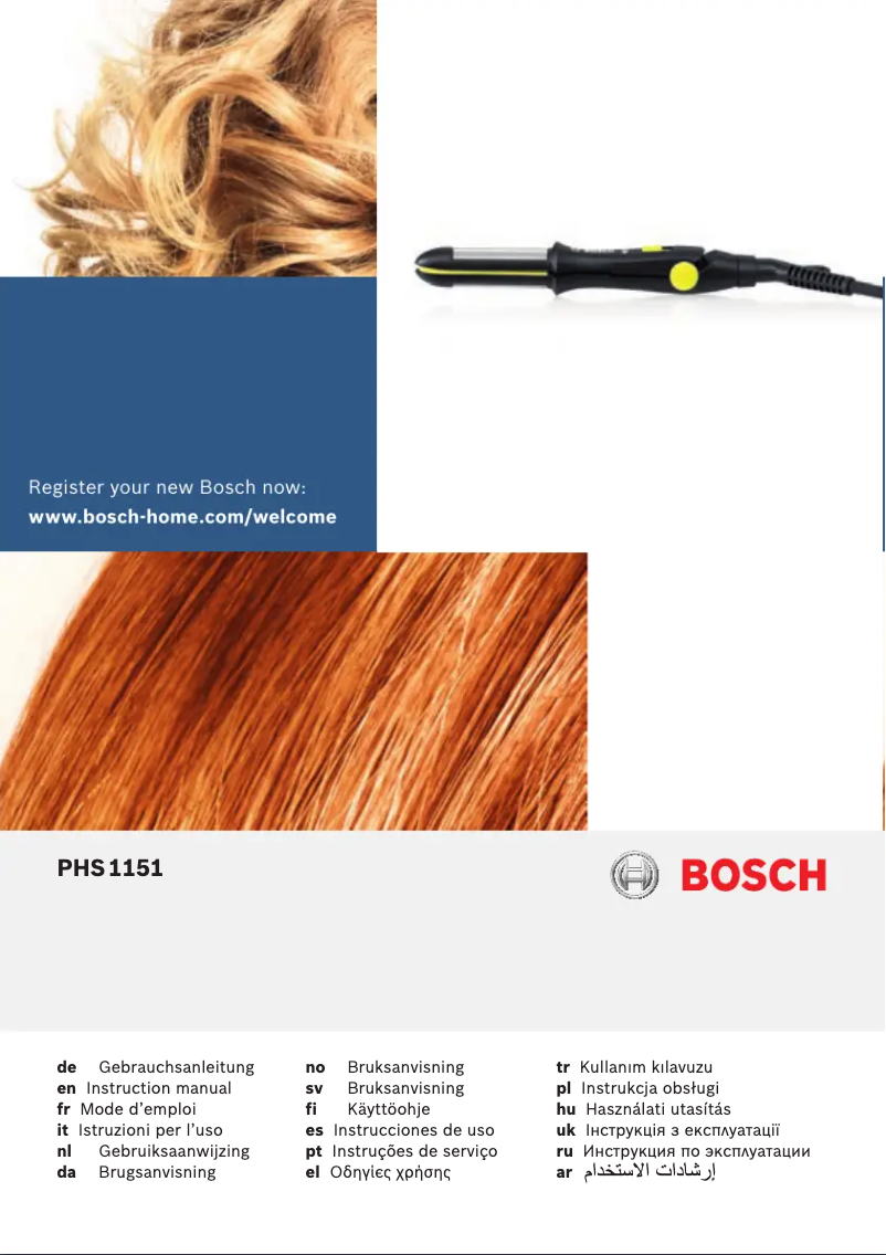 Page 1 de la notice Manuel utilisateur Bosch Style to Go PHS1151