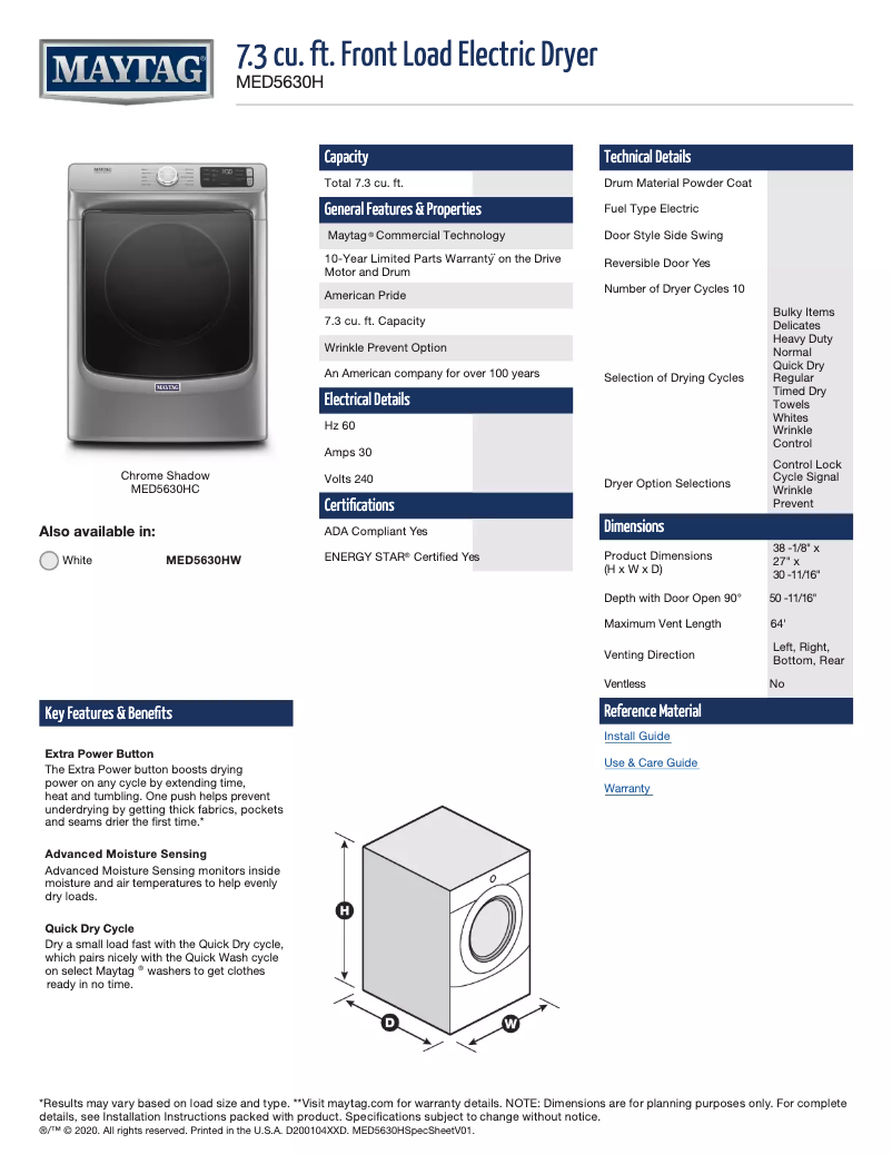 Image de la première page du manuel de l'appareil MED5630HW