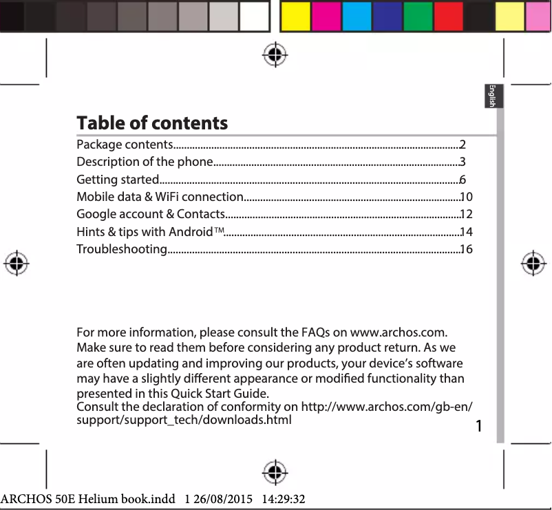 Image de la première page du manuel de l'appareil 50e Helium