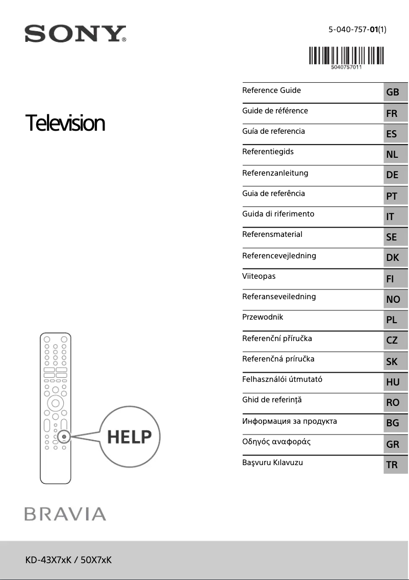 Page n°1 - Manuel utilisateur Sony KD-43X72K