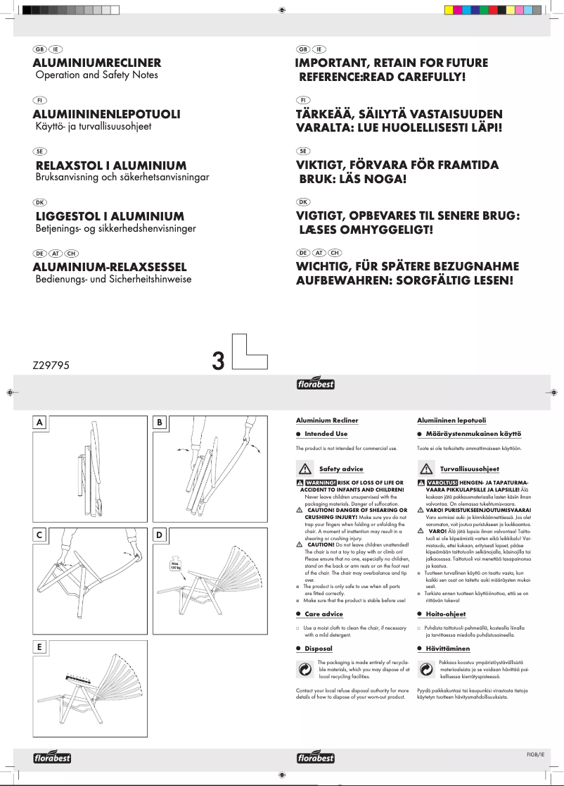 Page 1 de la notice Manuel utilisateur Florabest Z29795