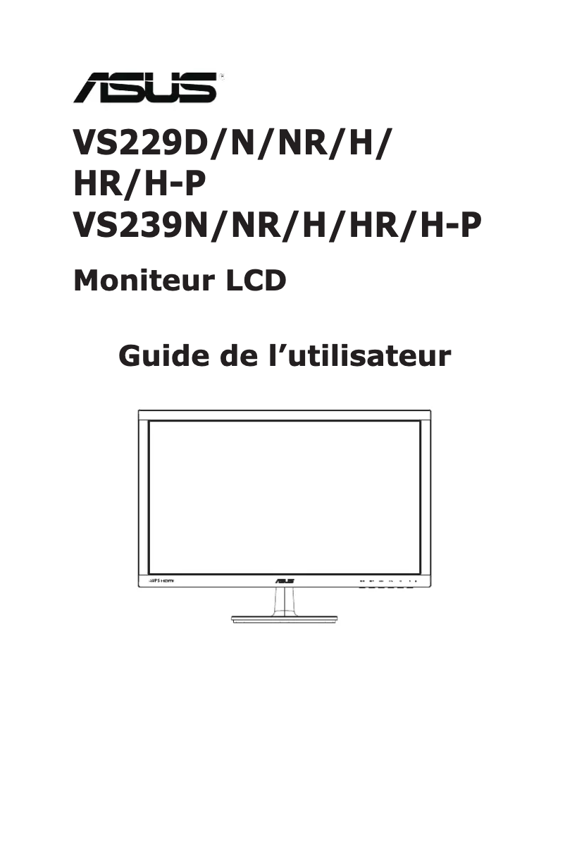 Page 1 de la notice Manuel utilisateur Asus VS239H-P