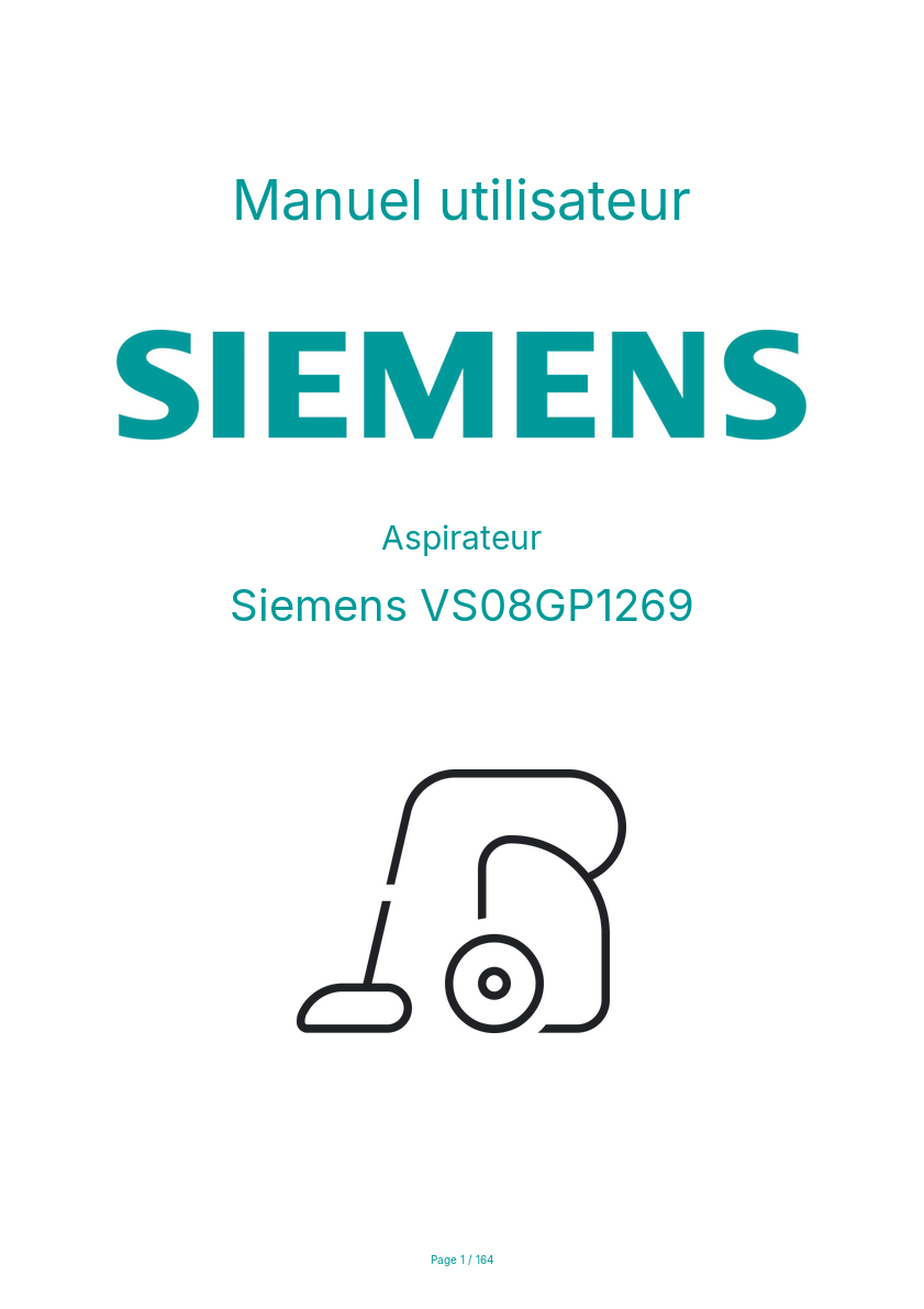 Image de la première page du manuel de l'appareil VS08GP1269