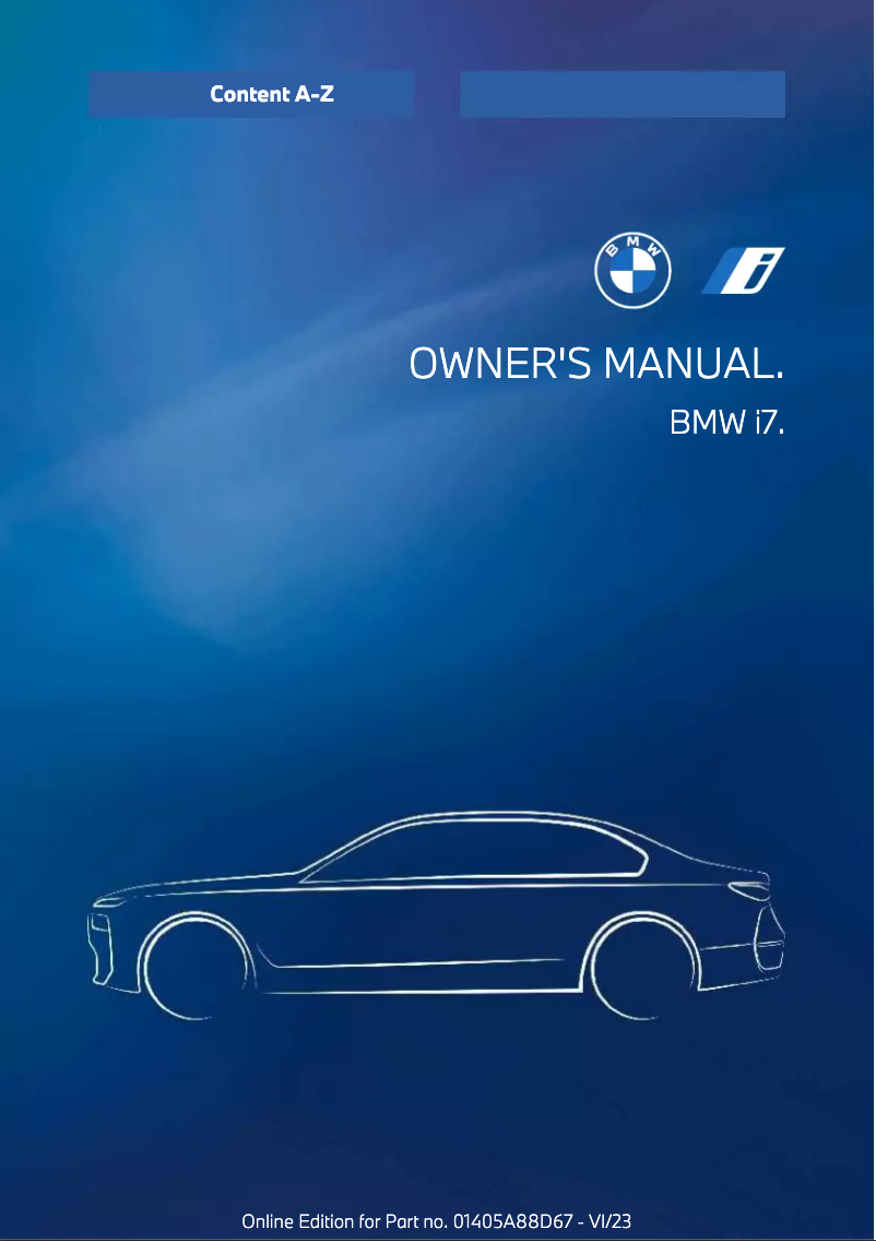Page 1 de la notice Manuel utilisateur BMW i7 (2024)