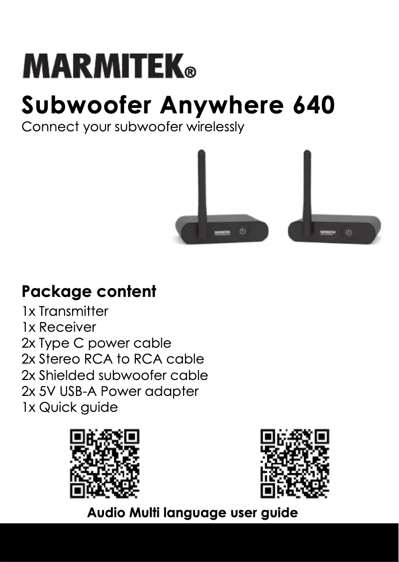 Page n°1 - Manuel utilisateur Marmitek Subwoofer Anywhere 640