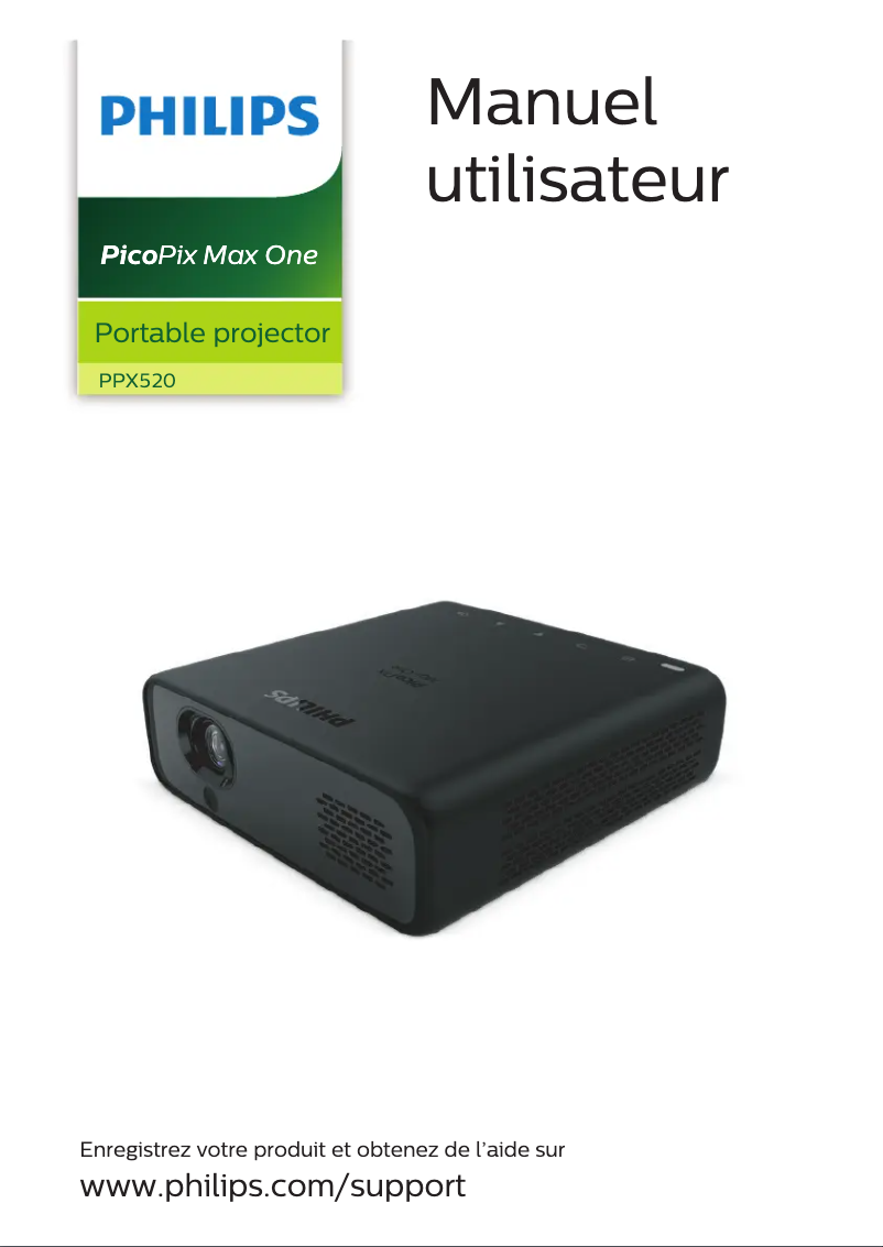Page 1 de la notice Manuel utilisateur Philips Picopix Max One PPX520