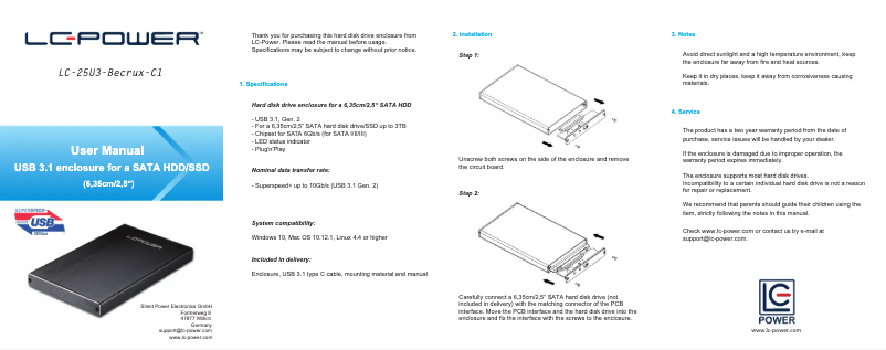 Image de la première page du manuel de l'appareil LC-25U3-Becrux-C1