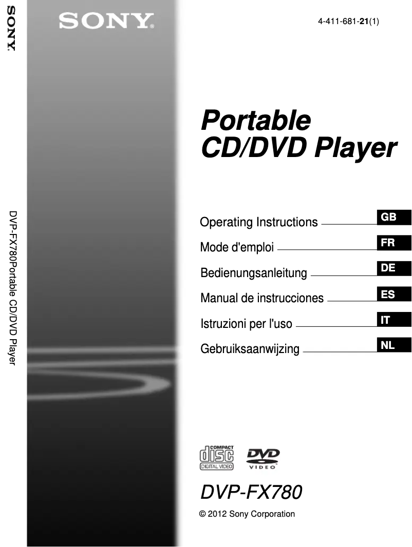 Page 1 de la notice Manuel utilisateur Sony DVP-FX780W